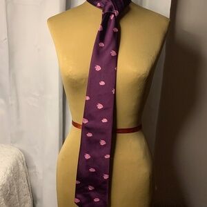 Ferrell Reed, Vintage, Fish, Burgundy /Pink, Men’s Necktie